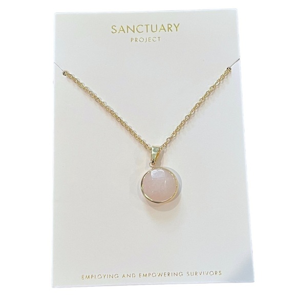 NWT Sanctuary Feminine Rose Quartz Long Necklace - Picture 4 of 12